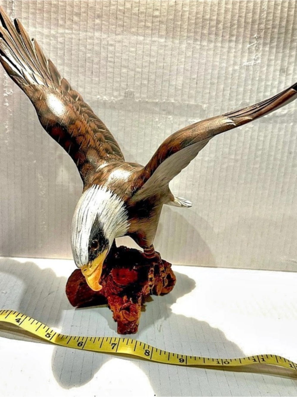 Stunning Eagle Sculpture Decor Brown & White Rare find